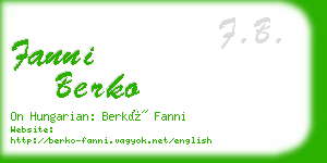 fanni berko business card